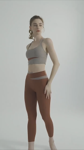 Sports bra vest one-piece shock-absorbing detachable chest pad color blocking beautiful back yoga bra