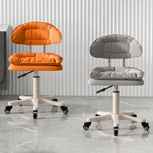 Cloud Work Stool Swivel Chair Roller Stool Height AdjustableBackrest Work Stool 360° Rotatable