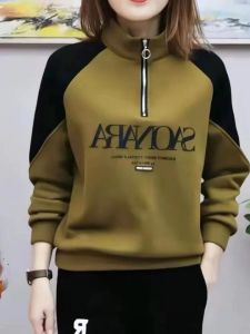 QIAOXIZI | Áo Sweater Dày Phồng Không Cổ Kích Thước Lớn