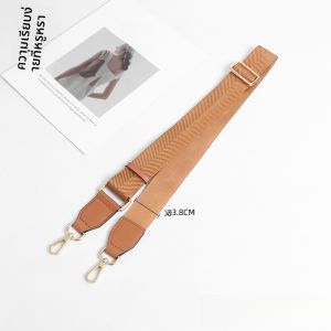 สายสะพายไหล่กว้างผ้าใบ MCM สีน้ำตาล กระเป๋าถือกล้องแบบถือได้ สายสะพายกระเป๋าเป้แบบซ้อนทับ อุปกรณ์เสริมกระเป๋าเป้แบบซ้อนทับ