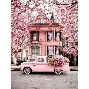 DIY Painting By Numbers Pink Landscape HandPainted Art Gift Scenery Canvas Drawing Home Decor 60x75cm