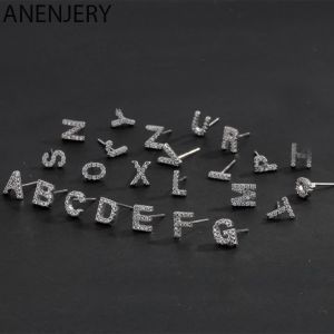 anenjery | ANENJERY Tiny Initial A-Z Letter Earrings Alphabet Stud Earrings For Women Fashion Everyday Jewelry Gifts S-E868