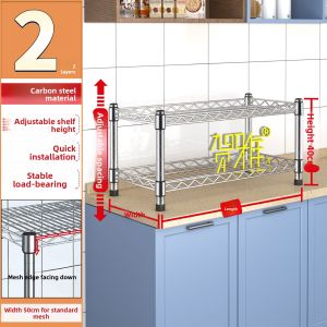 Chic Chrome Plated Multi Functional Kitchen Storage Rack Adjustable Stand Simple Shelf Balcony Flower Rack Durable Steel Material