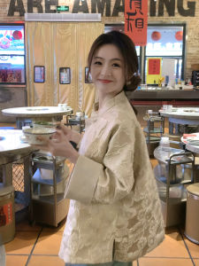 New Chinese Style Embroider Autumn New Arrival Work Clothing Versatile Slimming Long Sleeves Retro Design Atmosphere National Style Chinese Knot Button Coat