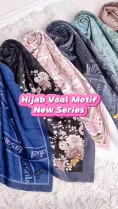Hijab Segiempat Motif Voal Premium Lasercut Bahan Adem Mudah Di Bentuk