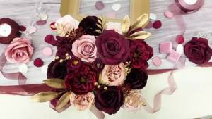 Wine Red Rose Artificial Flower Combination Box Bridal Bouquet Outdoor/Indoor DIY Decoration Holiday Decoration Flowers