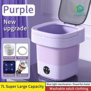 Tuoya Life Mini Washer & Dryer mini washing machine portable washing machine Large size 7Liters mini folding washing machine underwear special washing small washing machine Washing Machines mini washingmachine with dryer foldable washing machine