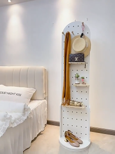 กระจกตั้งพื้น กระจกเต็มตัว กระจกหมุนได้ ชั้นวางของ กระจกตั้งพื้นเต็มตัว 3-in-1 หมุนได้ 360 องศา พร้อมชั้นวางของ ประหยัดพื้นที่