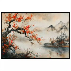 Tranh treo tường tranh dán tường Canvas phong cảnh thủy mạc sơn thủy hữu tình. CGI-322