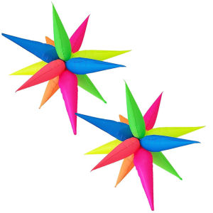 Neon fluorescent color explosion star aluminum foil balloons are used for birthdays weddings showers and glowing parties