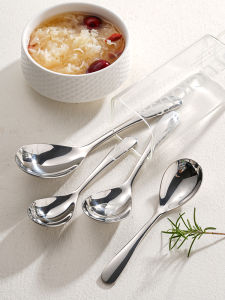 Large Thickened 316 Stainless Steel Long Handle Soup Spoon for Restaurant Use Dining Soup Spoon Stew Spoon Business Style