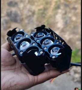 Lampu Tembak Laser Sql 3 Mata Motor Mobil Dua Warna Full Alumunium