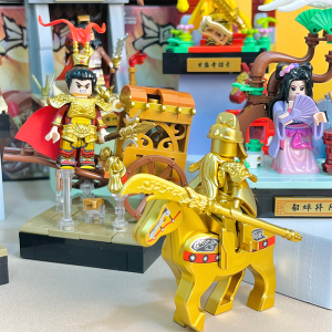 LiuBu GuanYu ZhugeLiang Three Kingdoms Figures Boy Toy Blind Box Assembly Model Scene Gift Educational Building Blocks Toys
