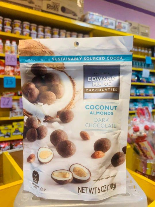 Edward Marc Chocolatier Coconut Almonds with Dark Chocolate 170g