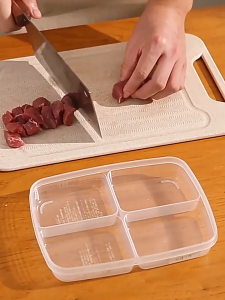 4-Grid Refrigerator Storage Airtight Box With Lid Kitchen Sealed Fruit Meat Food Refrigerator Storage Box Storage Box