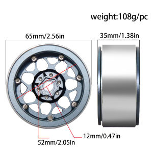 RS | RC Metal 2.2 Inch Beadlock Wheel Rim For 1/10 RC Crawler 2.2 Tires Car Axial SCX10 90046 III CAPRA RR10 Wraith RBX10 Yeti