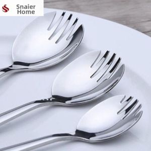 High-Quality Stainless Steel Long-Handled Salad & Fruit Fork Spoon
