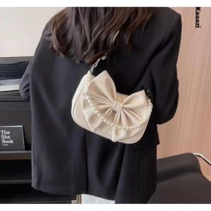 Tas selempang wanita bahan kulit sintetis pita besar 1126