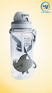BOTOL MINUM ANAK SEKOLAH TK-SD 350ML SEDOTAN SILIKON BOTOL MINUM TALI PANJANG GAMBAR KARAKTER LUCU IMUT