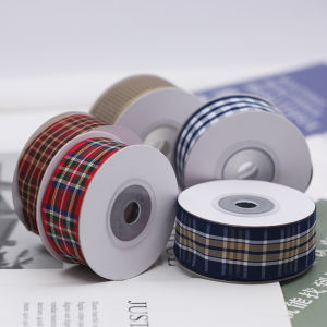 British Style Plaid Ribbon Silk Ribbon Satin Butterfly Knot Material Package Fresh Flower Gift Wrapping Colorful DIY Handmade Decoration