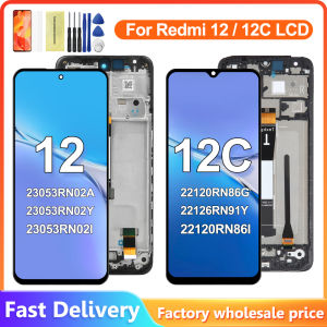 For Xiaomi Redmi 12 LCD Screen Touch Digitizer Assembly with Frame Display Replacement for Redmi 12C 22120RN86G Display