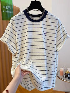 AIYITI | Embroidered Stripes T-Shirt Large Size