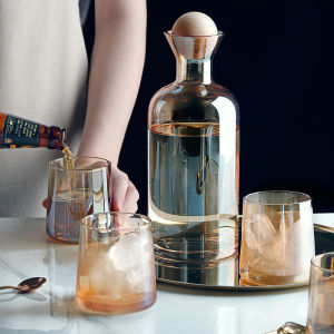 Transparent Wooden Ball Large Capacity Cold Water Carafe Set