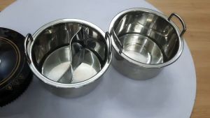 Nồi inox 1 người dùng nồi lẩu mini 1 người nồi inox 1 ngăn nồi inox 2 ngăn