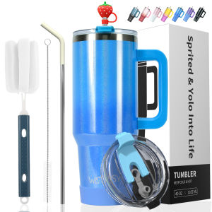 1182ml Stainless Steel Thermal Cup Large Capacity 40oz Tumbler with Handle and Straw Double Vacuum Flasks Coffee Insulated Mug