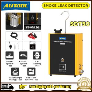 AUTOOL SDT50 12V Car S-moke Leak Detector Automotive EVAP Leakage Gas Leakage Machine Locator Oil Pipe Generator Diagnostic Tool
