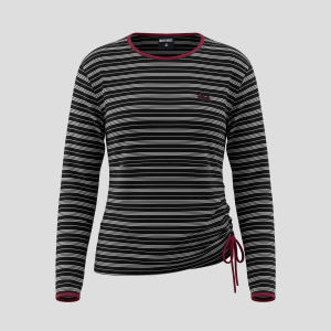 Shoulder-exposing Striped Sun Protection T-Shirt Cool Sensation