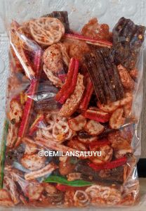 Seblak mix/campur kerupuk betonjengkolbasreng siomay kerupuk bawangdan pedopedas jeletot250gr