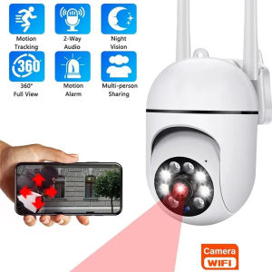 Phone APP 1080P HD Indoor/Outdoor WiFi Security Camera Color Night Vision 2-Way Audio 360° Rotate Anti-theft Monitor Wall Camera
