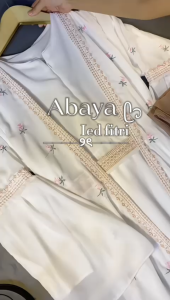 Safwa Abaya Dress Bordir Bahan Ceruty Babydol Full Furing Busui Friendly Dua Layer Tali Pinggang Dress Lebaran Wanita Fashionable remaja kekinian Abaya Simpel Elegan Mewah Gamis Kondangan