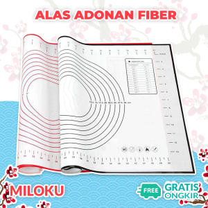 Miloku Alas Adonan Kue Silikon Fiber & Tatakan Mat Talenan