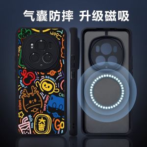 Honor Magic7 pro Silicone Phone Case New Magnetic Absorption Protective Cover Full Lens Protection Anti-Fall Airbag Huawei Shell