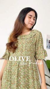 OLIVE Daily Dress Rayon Premium By Ademin Co | Daster Long Ruffle