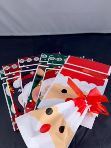 Christmas Goodies Bag Pouch  Cookies Chocolate Packaging Plastic Doorgift Merry Christmas Xmas Gift exchange