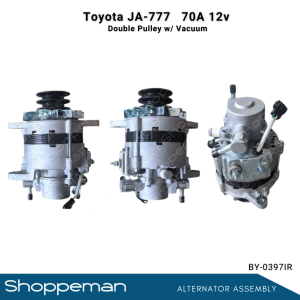 TOYOTA JA-777 JA777 ALTERNATOR ASSEMBLY DOUBLE PULLEY WITH VACUUM 70A 12V BY-0397IR