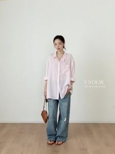 VNOOK | Áo Thun Tay Ngắn Cổ V Pha Sợi Lanh Breathe Easy