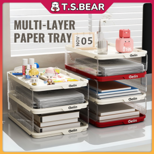 Multi-Layer Paper Tray Stackable File Organizer Document Storage Rack Office Desk Organizer Rak Dokumen STA08