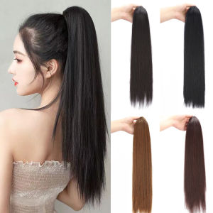 [YAN K] 55cm Long Straight Ponytail Claw Clip in Hairpieces Wig Womens Fake Hair Extensions