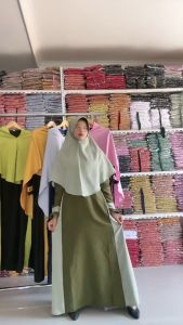BAJU GAMIS MARWAH SYARI HIJAB M L XL XXL XXXL - Bahan Moscrepe, Set dengan Kerudung, Suasana Formal