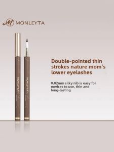 MONLEYTA | Ultra-Fine Soft Brush Tip Eyeliner Pen Waterproof Long-Lasting No Smudging For Lower Lashes Professional Quality Black Eyeliner