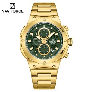 NAVIFORCE Man Quartz Top Brand Watch Luxury Luminous Chronograph Wristwatch Stainless Steel Waterproof Men Date Calendar Clock