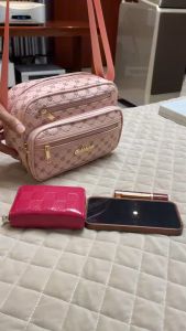 CATHERINE BAGS#330 Korean multi-layered design crossbody bag for Women with zippered compartments for organization