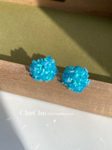 Cool Blue Hydrangea Bead Earrings Vacation White Enhancing Womens Fashion Jewelry Sweet Style Alloy Silver Gold Plated