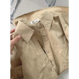 Áo Sơ Mi Cotton 100% Dáng Rộng Thoải Mái Dài Tay Thường Ngày Cho Nữ Mùa Thu 2025 Áo Khoác Cardigan Cổ Polo Màu Trơn