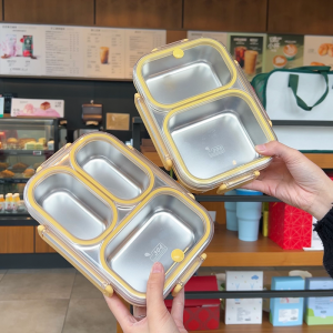 RONGCHUAN | Microwaveable Compartment Stainless Steel Lunch Box