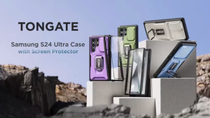 Support Military protection case Samsung Galaxy S24 Ultra TONGATE Outdoor Bulit-in Slide Camera Cover & Ring Kickstand 2 Front Frame & 1 Screen Protector TPU+PC shockproof rugged casing for Samsung